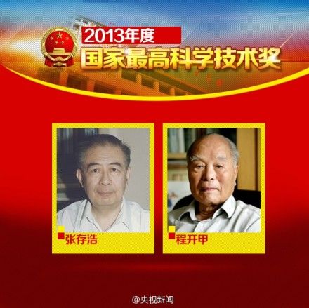 2013年國家最高科學技術獎得主:張存浩、程開甲